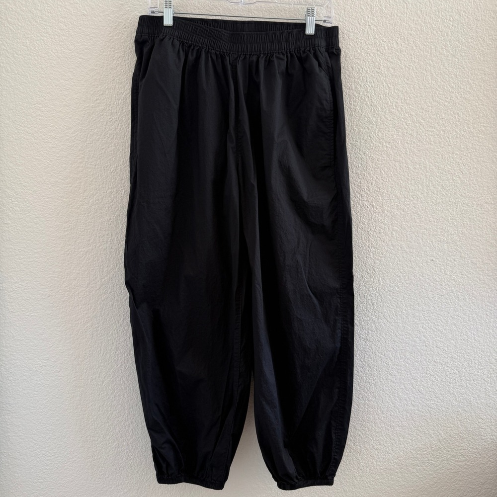 Old Navy Black 100% Cotton Poplin Parachute Ballon Pants Large Elastic Waist